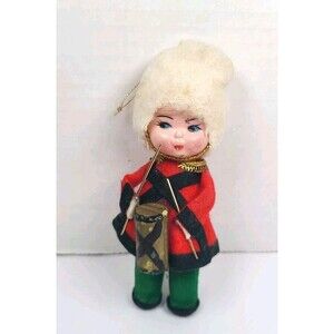 Rare Vintage 5" Felt Little Drummer Girl Christmas Ornament Japan